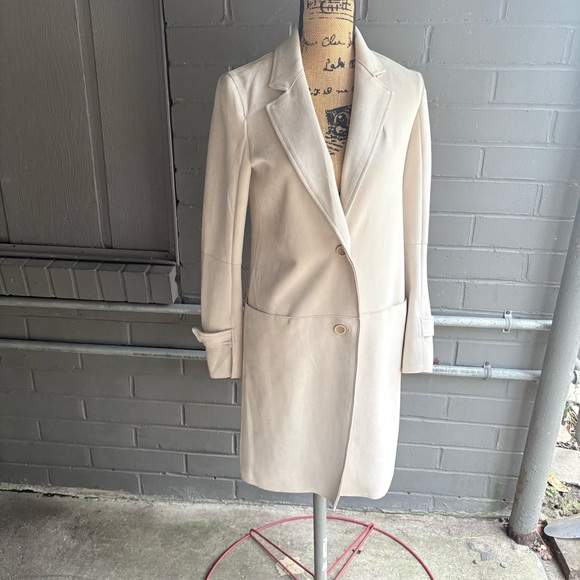 Zara Jackets & Blazers - Elegant Cream Suede Women's Coat